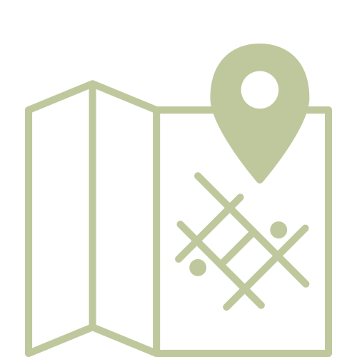 地図の上にピンが立つアイコン